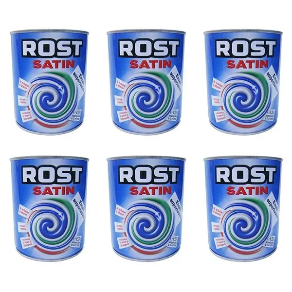 Pachet - 6 x Vopsea email Rost Satin, maro brun 0.6L